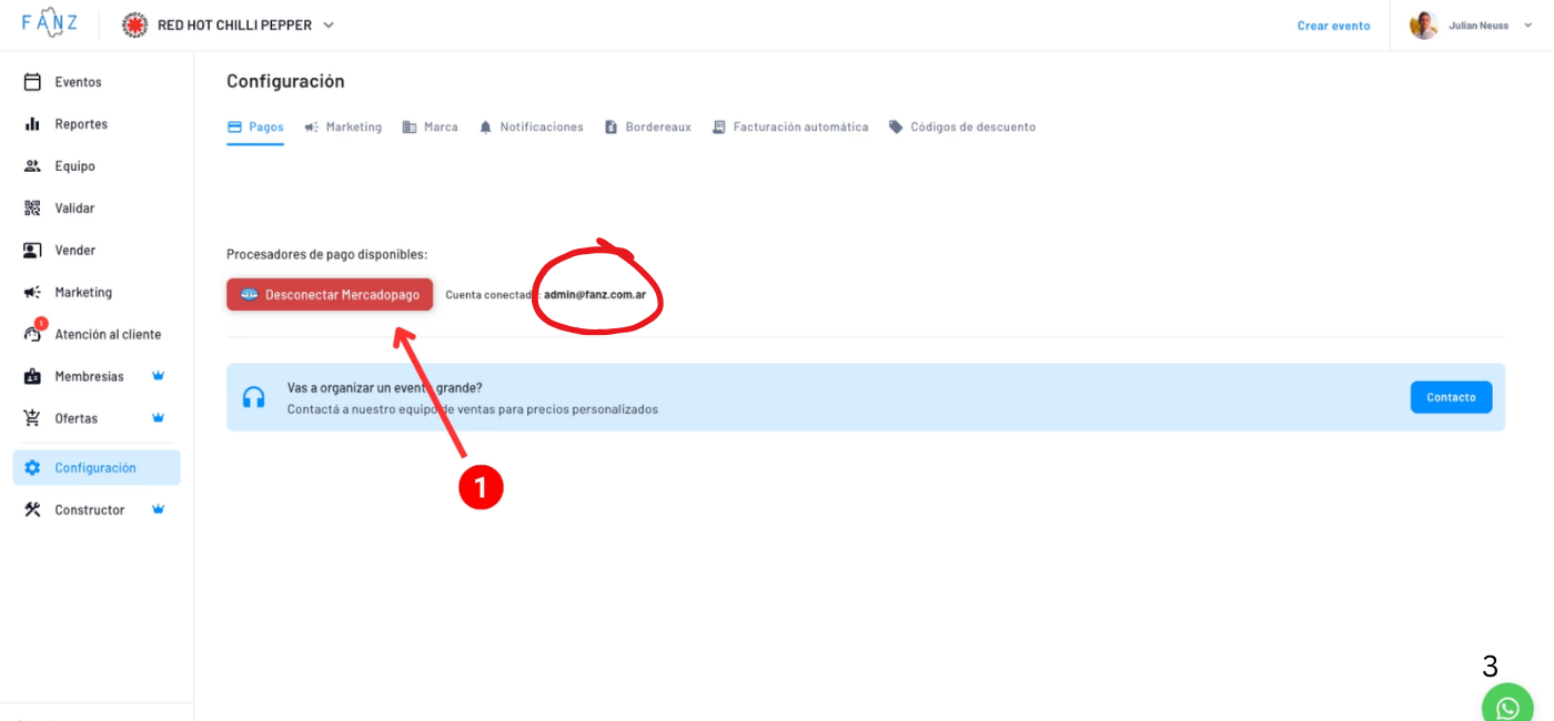 Mercado Pago account successfully connected